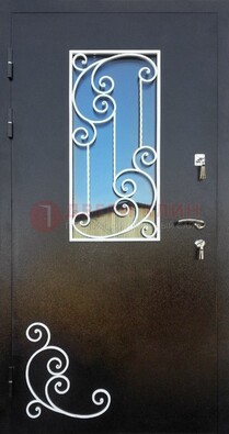 Входная дверь Порошок со стеклом и ковкой ДСК-278 в Самаре