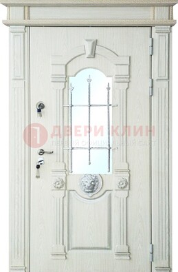 Герметичная входная дверь со стеклом и ковкой с украшением ДСК-64 в Самаре