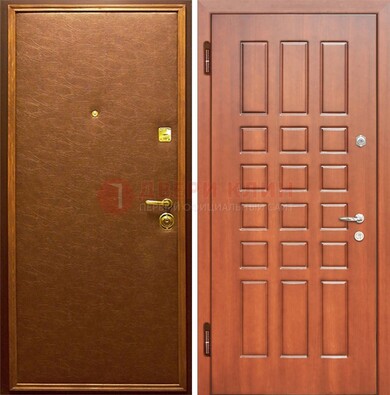 Коричневая входная дверь с винилискожей ДВ-16 в Самаре