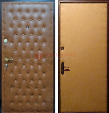 Желтая железная дверь с винилискожей ДВ-2 в Самаре