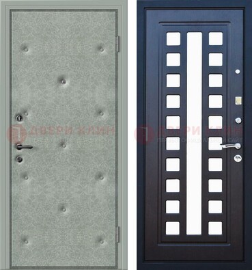 Серая железная дверь с винилискожей ДВ-40 в Самаре