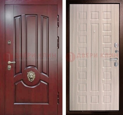 Темно-красная входная дверь с виноритом ДВТ-234 в Самаре