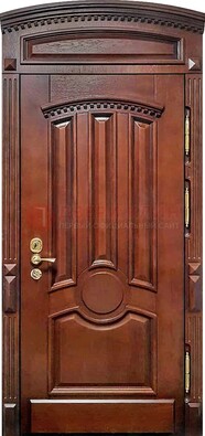 Темная стальная дверь с виноритом и фрамугой ДВТ-238 в Самаре