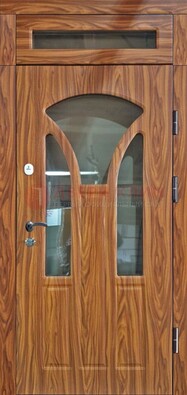 Коричневая классическая входная дверь с виноритом ДВТ-66 в Самаре