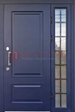 Синяя дверь с виноритом и стеклянными вставками  ДВТ-79 в Самаре