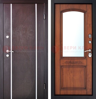 Входная дверь с МДФ и МДФ внутри с зеркалом ДЗ-88 в Самаре
