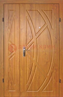 Полуторная металлическая дверь с МДФ золотой дуб ПЛ-17 в Самаре