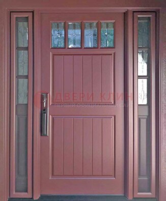 Входная дверь с массивом с фрамугами и витражом ВЖ-19 в Самаре